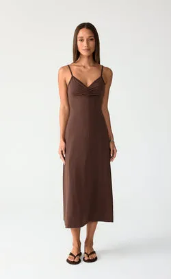 Poppy Midi Dress (Chocolate)