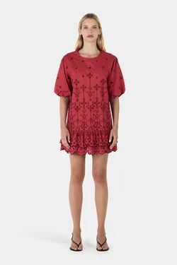 Poppy Mini Dress Cherry Anglaise
