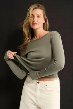 Harvee Relaxed Long Sleeve Thyme - Final Sale