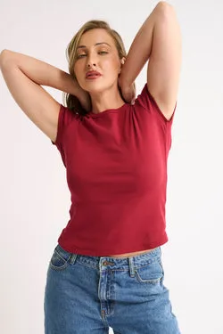 Harvee Relaxed T-Shirt Berry - Final Sale