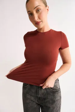 Jenna T-Shirt Brick - Final Sale