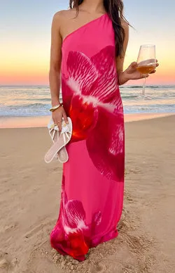 Paisleigh Pink Orchid One Shoulder Maxi Dress