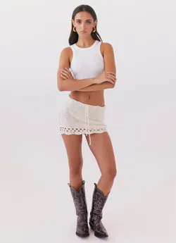 Sand And Stars Crochet Mini Skirt - Ivory