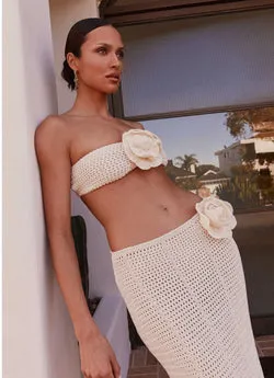 Kelcie Rose Crochet Bandeau Top - Ivory