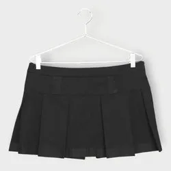 Pleat Silk Detail Mini Skirt