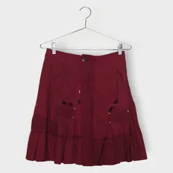 Asymmetrical Cotton Pleated Skirt