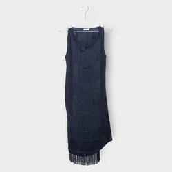 Silk Fringe Midi Dress