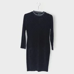 2001 Black Velvet Jacquard Dress #F5VE26