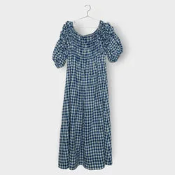 Gingham Gathered Bust Maxi Dress