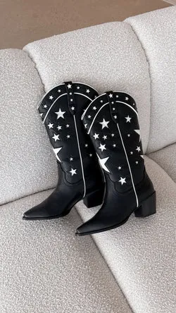 Dollie Boots - Black-White