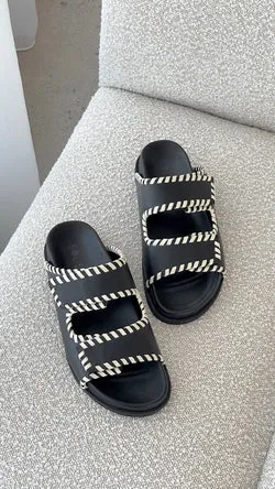 Sol Sana Fontelina Footbed - Black / Off White Trim