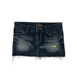 SLY DISTRESSED MINI DENIM SKIRT