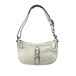 COACH BUCKLE DETAIL SHOULDER BAG - CREAM