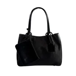 GUCCI GG CANVAS TOTE BAG W/ POUCH - GREY