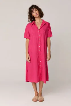 DEVOILE SHIRT DRESS - RASPBERRY