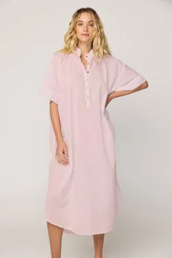 AVERY SHIRT DRESS - ROSY BROWN