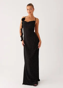 Purely Maxi Dress - Black Polka Dot