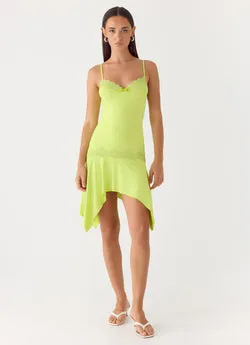 Queen Card Mini Dress - Lime