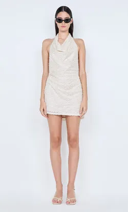 EDITH HALTER MINI DRESS - BUTTERCREAM