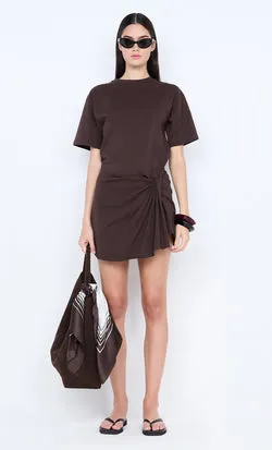 SIMI MINI DRESS - DARK CHOCOLATE