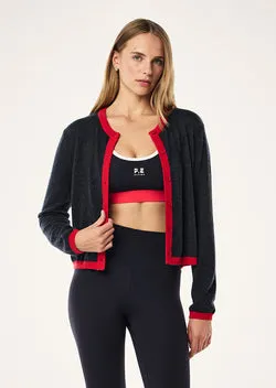 RISE KNIT CARDIGAN IN MARINE BLUE