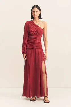 ROWE SIDE SPLIT MAXI DRESS - SANGRIA