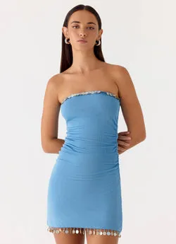 Rhiellie Strapless Mini Dress - Blue