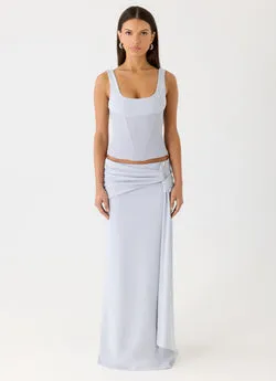Romana Maxi Skirt - Misty Blue