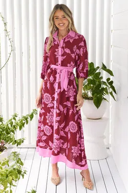 Rosa Shirt Dress - Pink