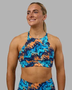 AMRAP High Neck Sports Bra - React Print