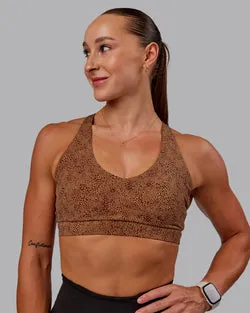 Nirvana Sports Bra - Caramel Agile Print