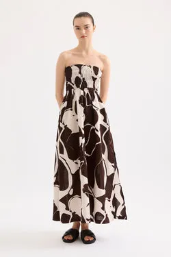 OMBRA SHIRRED MAXI DRESS
