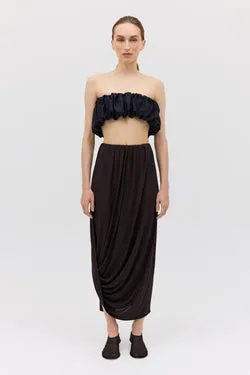 CHOCOLATE JERSEY RIPPLE SKIRT