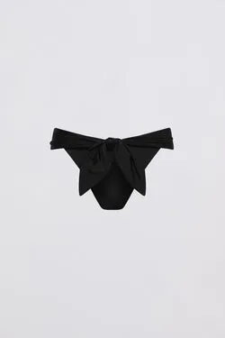 BLACK SPANDEX RISING SWIM BOTTOM
