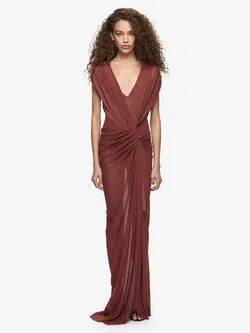 LEIA DRAPE MAXI DRESS - RUST