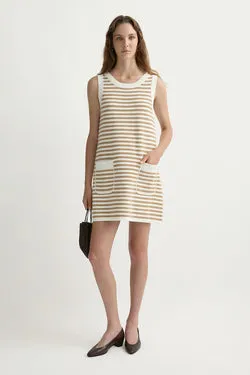 ARI MINI DRESS - TAN STRIPE