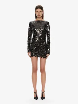 Opaline Sequin Long Sleeve Mini Dress