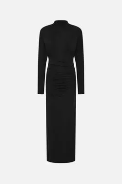 THE BATWING JERSEY DRAPED MIDI DRESS