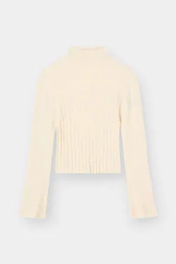 THE SILK HIGH NECK TOP - ECO WHITE