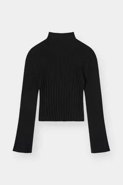 THE SILK HIGH NECK TOP - BLACK