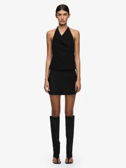 ELOISE HALTER MINI DRESS - BLACK