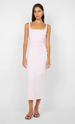 AVELINE TUCK MIDI DRESS - BALLET PINK