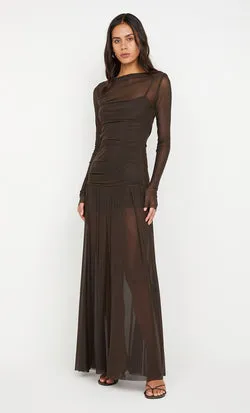 BLAINE LONG SLEEVE MAXI DRESS - CEDAR
