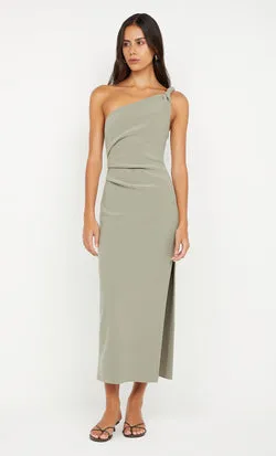 ARIVEN ASYM MIDI DRESS - SAGE