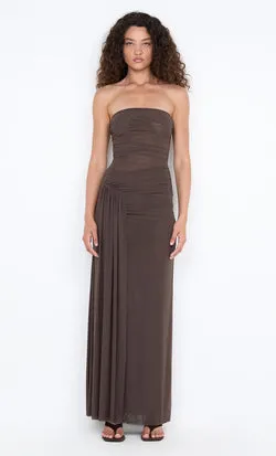 IDA STRAPLESS DRESS - MILK CHOCOLATE