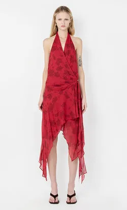 RUBY WRAP MIDI DRESS - CHERRY FLORAL