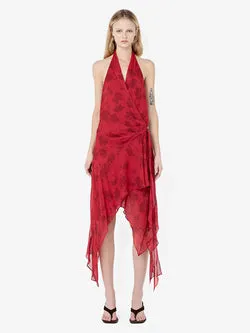 RUBY WRAP MIDI DRESS - CHERRY FLORAL