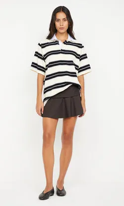 INGRID MINI SKIRT - CHOC PINSTRIPE