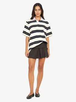 INGRID MINI SKIRT - CHOC PINSTRIPE