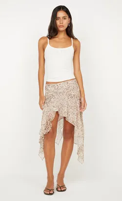 FELINE ASYM SKIRT - FADED LEOPARD